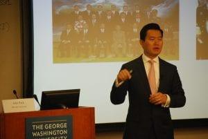 John Park delivering a presentation.